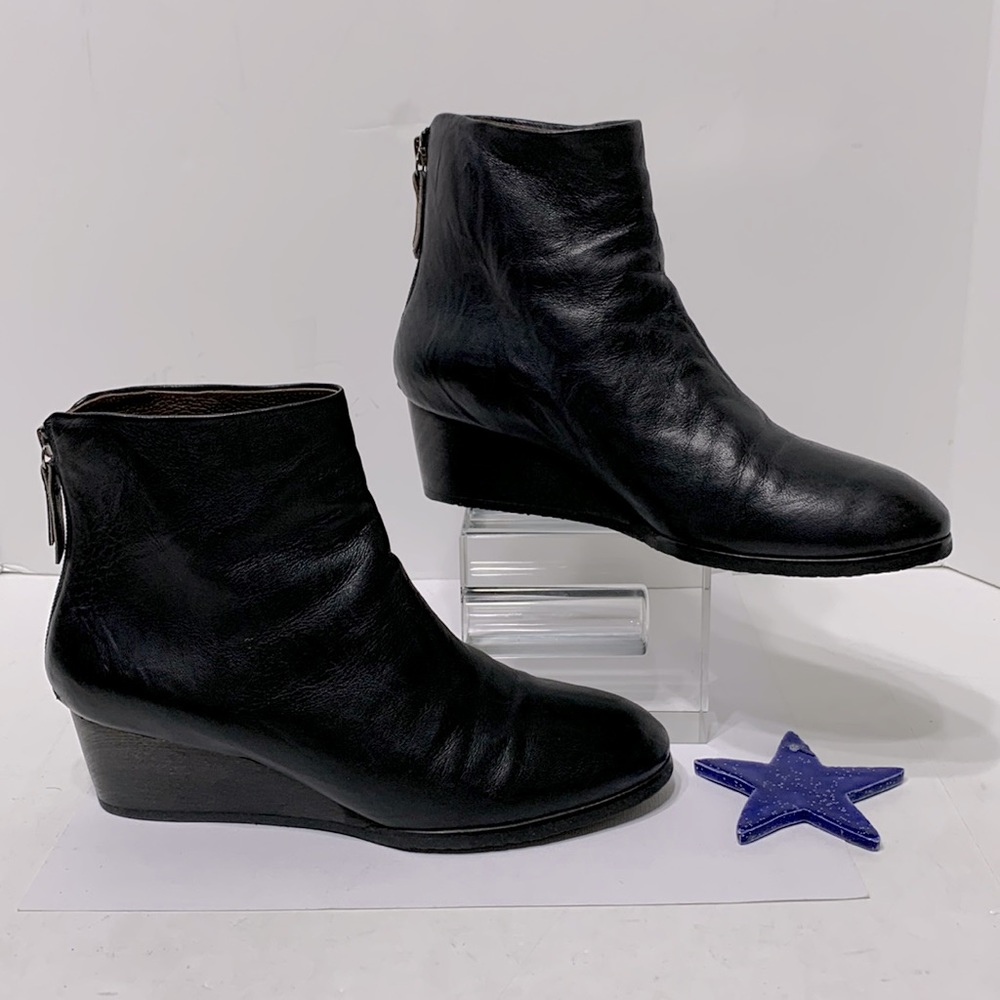COCLICO ankle boot wood wedge black